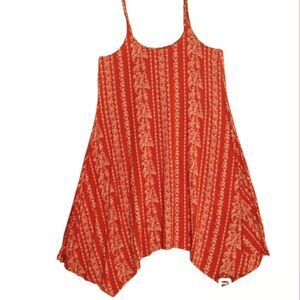 Torrid Pinkish Red Paisley 1X Spaghetti Strap Swing Dress